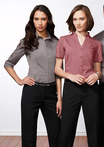 Ladies Chevron Stand Collar Sleeve Shirt (S262LS)
